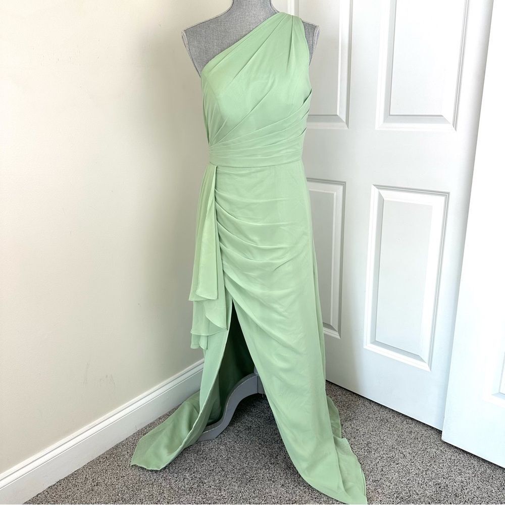 Source Unknown Mint Green Asymmetrical Dress - image 1